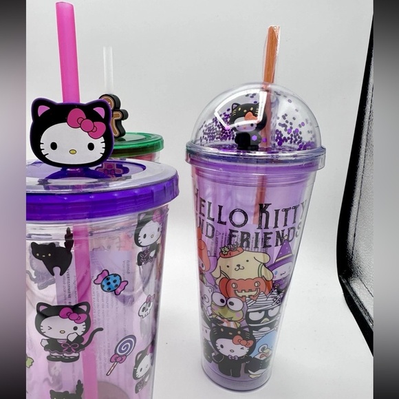 LOT OF 5 Hello Kitty Tumbler Cups New Gift Christmas Halloween Sanrio Cartoon - Picture 2 of 12